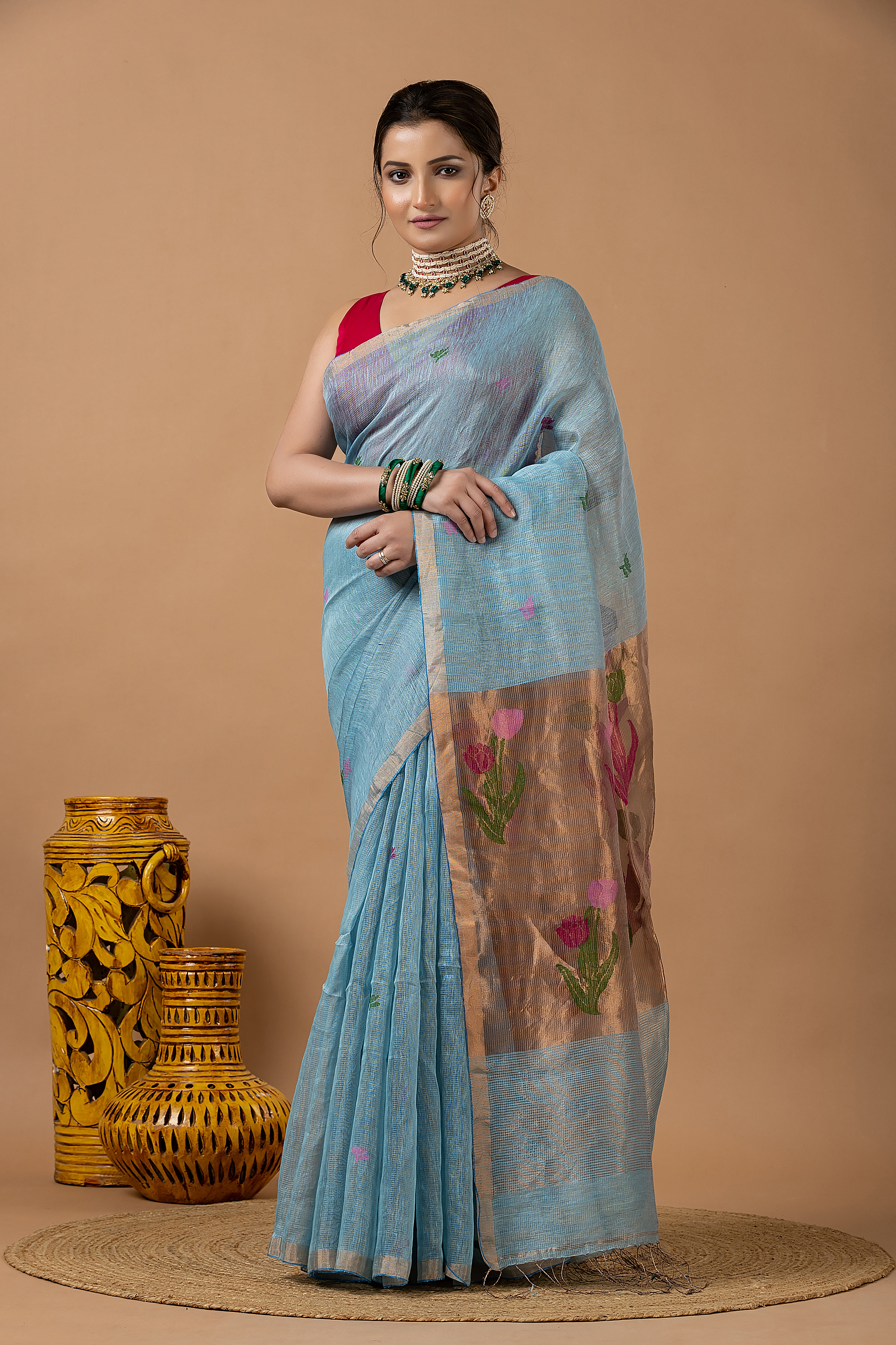 Linen Tissue Jamdani - Image 3