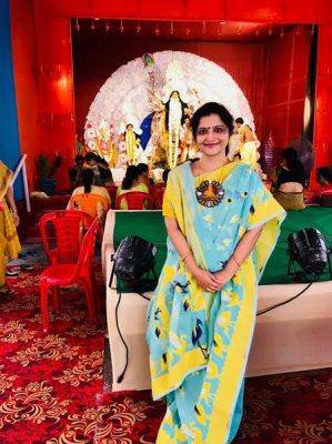 Ms Vaijayantee ‘s Saptami look in Silkpetalss
